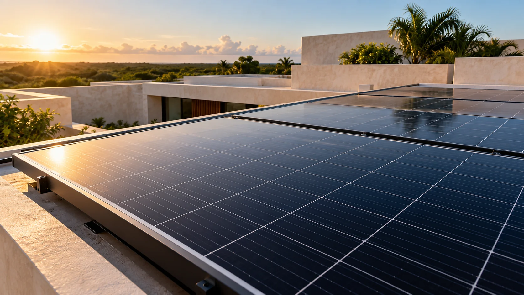 Escena ilustrativa de generación solar sobre una residencia